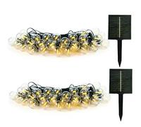 Lote de 2 luces solares 25 bombillas BESTY LIGHT LED blanco cálido regulable 20 m