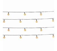 Lote de 2 luces solares de 20 globos brillantes LED blanco cálido FESTY WHITE 5,80 m