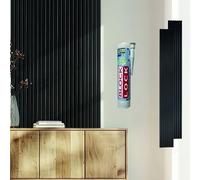 Lote de 2 paneles de pared acústicos listones madera 250 x 30 x 1,9 cm con pegamento, decoración negra, 1,5 m²