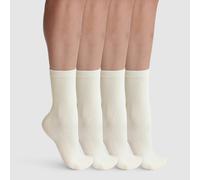 Lote de 2 pares de calcetines de altura media THERMO POLAIRE Mujer Talla 35/38. Color Beige
