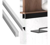 Lote de 2 perfiles en U profundos de aluminio de 100 cm para marcos de cristal, piezas para marcos de puertas de ducha y kit de herrajes para mamparas(Silver,12mm(15/32in))