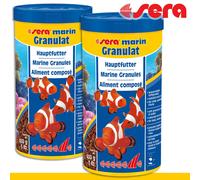 Lote De 2 Sera Marin Granulado Natural 1000Ml Alimento Para Peces De Agua De Mar