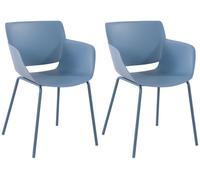 Lote de 2 sillas alpena plástico azul 54x58x80 cm