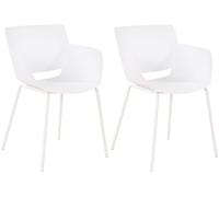 Lote de 2 sillas alpena plástico blanco 54x58x80 cm