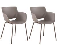 Lote de 2 sillas alpena plástico gris topo 54x58x80 cm