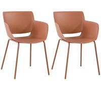 Lote de 2 sillas alpena plástico terracota 54x58x80 cm