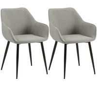 Lote de 2 sillas de comedor luena tela gris claro 63x52x82 cm