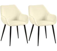 Lote de 2 sillas de comedor luena terciopelo crema 63x52x82 cm