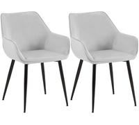 Lote de 2 sillas de comedor luena terciopelo gris claro 63x52x82 cm