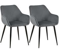 Lote de 2 sillas de comedor luena terciopelo gris oscuro 63x52x82 cm
