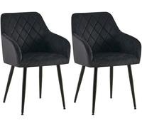 Lote de 2 sillas de comedor monett terciopelo negro 61x53x83 cm