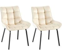 Lote de 2 sillas de comedor saranda terciopelo crema 57x58x84 cm