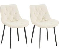 Lote de 2 sillas de comedor terciopelo wallace crema 59x52x84 cm