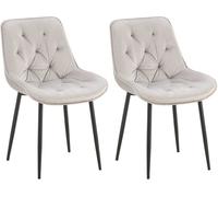 Lote de 2 sillas de comedor terciopelo wallace gris 59x52x84 cm