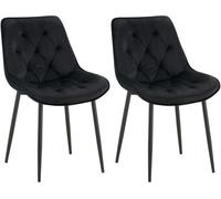 Lote de 2 sillas de comedor terciopelo wallace negro 59x52x84 cm