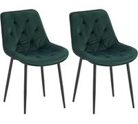 Lote de 2 sillas de comedor terciopelo wallace verde 59x52x84 cm