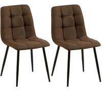 CLP Juego de 2 sillas de Comedor Tilde I Sillas de Cocina tapizadas con Funda Acolchada I Sillas tapizadas con armazón de Metal, Color:marrón, Material:Tela