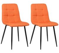 CLP Juego de 2 sillas de Comedor Tilde I Sillas de Cocina tapizadas con Funda Acolchada I Sillas tapizadas con armazón de Metal, Color:Naranja, Material:Tela