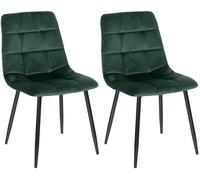 CLP Juego de 2 sillas de Comedor Tilde I Sillas de Cocina tapizadas con Funda Acolchada I Sillas tapizadas con armazón de Metal, Color:Verde Claro, Material:Terciopelo