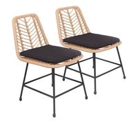 Lote de 2 sillas de ratán sintético con cojines oka