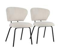 Lote de 2 sillas de tela beige nilsa