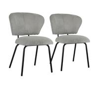 Lote de 2 sillas de terciopelo gris claro nilsa