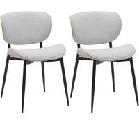 CLP Juego de 2 sillas de Visita Enid con Respaldo y tapizado I Sillón con Revestimiento de Polipiel o Tela I Cómoda Silla de Comedor, Color:Natural/Crema, Material:Tela