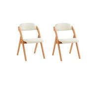 Lote de 2 sillas plegables de madera con asiento y respaldo tapizado sillón para cocina oficina blanco 47 x 60 x 77 cm fst92-wx2 sobuy