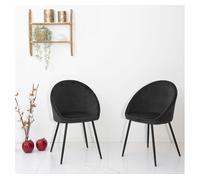 Lote de 2 sillas vintage de terciopelo negro diane