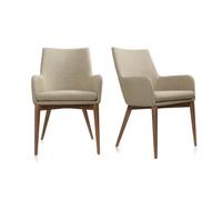 Lote de 2 sillones de diseño en poliéster beige SHANA