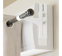 Lote de 2 Soportes de Tringle a Cortinas sin perforación, Soporte Cortina Cofre Volante, metálico y Duradero, Ø20-28 mm, Tringle Cortina sin perforación Cofre Volante, Blanco