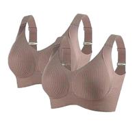 Lote de 2 sujetadores sin armaduras push up para mujer, sin costuras anti-caída, sujetador para correr, yoga, tirantes ajustables, transpirable, suave, moda, ligero, verano, ropa interior, sujetador