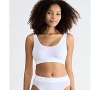 Lote de 2 sujetadores top Double Comfort Mujer Talla 46. Color Blanco