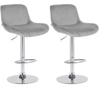 Lote de 2 taburetes de bar solon cromados terciopelo gris 50x50x85 cm