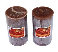 Lote de 2 velas votivas grandes perfumadas, antitabaco, candles para la decoración del interior de tu casa y para crear un ambiente marrón, aroma de chocolate, 7 x 12 cm, duración 60 h