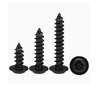 Lote de 20-200 tornillos autorroscantes de cabeza redonda con arandela, de PWA, color negro, M1.4, M1.7, M2, M2.5, M3, M4, M5, M6.(10mm)