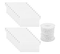 Lote de 20 estores verticales y 10 metros de cadena blanca enrollable 89 mm / 3,5 pulgadas de listones para cortina, puerta, ventana, accesorios