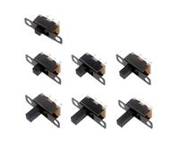 Lote de 20 interruptores deslizantes SPDT tamaño mini, 50 V, 0,3 A, SS12F15, color negro, for proyectos electrónica potencia, G6, 1P2T, mango 6 mm ESSEIEIE(Handle length 4mm)