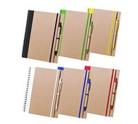Lote de 20 Libretas Bloc de Notas Cartón Reciclado 100% Kraft con Bolígrafo Incluido - 60 Hojas - Libretas, libretitas originales y baratas, handmade, kraft baratas para Detalles, Recuerdos de Bodas
