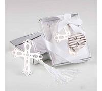 Lote de 20 Puntos De Libro Cruz Con Borla En Cajita De Regalo - Detalles, Regalos y Recuerdos Originales para Invitados Comuniones Baratos, Ofertas