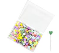 Lote de 200 alfileres para coser en forma de corazón - Largas alfileres de posicionamiento - Alfileres rectos de colores - Para costura DIY