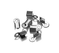 Lote de 200 cierres de cala para extremos de cordón, cinta de cuero, conectores de cuentas para hacer joyas, suministros de bricolaje, color negro, 3,5 x 9 mm