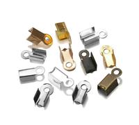 Lote de 200 cierres de cala para extremos de cordón, cinta de cuero, conectores de cuentas para hacer joyas, suministros de bricolaje, multicolor, 3,5 x 9 mm