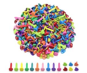 Lote de 200 cierres parisinos multicolor pastel que contienen 100 cierres redondos y 100 bradas en forma de corazón, papel para scrapbooking, fabricación de tarjetas, artesanías, niños