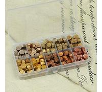 Lote de 200 perlas de cera octogonal de 10 colores para sello de cera vintage, sello de letras, regalos e invitaciones de boda (serie dorada)