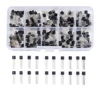 Lote de 200 piezas con 10 valores x20 surtido de transistores TO-92 kit variado 2N2222 2N3904 2N3906 2N5087 2N5088 2N7000 MPSA42 MPSA92