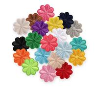 Lote de 21 parches termoadhesivos flores colores variados for ropa, bordados y cosidos, pegatinas DIY