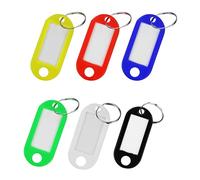 Lote de 24 Llaveros de Plástico Para Llaves de Casa, Etiquetas de Equipaje, Nombre de Animal de Compañía Llaveros de Plástico 6 Colores, Llavero de Color Etiqueta