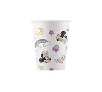 Lote de 24 Vasos Decorativos Infantiles "MINNIE MOUSE CORAZÓN". Vajillas y Cuberterías. Juguetes para Fiestas de Cumpleaños, Bodas, Bautizos, Comuniones y Eventos. AB.