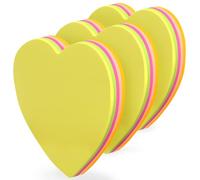 Lote de 3 bloques de notas adhesivas reposicionables, 3 bloques de notas de 100 hojas de 5 colores neón, es decir, 300 notas adhesivas, formato 7 x 7 cm